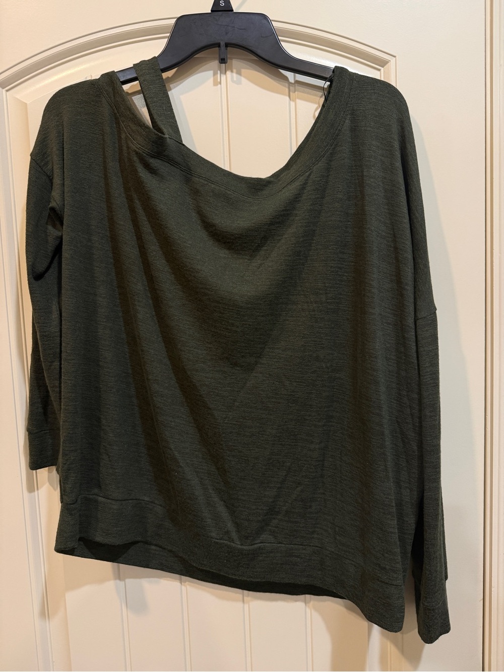 Market & Spruce Dark Olive Boatneck Pullover